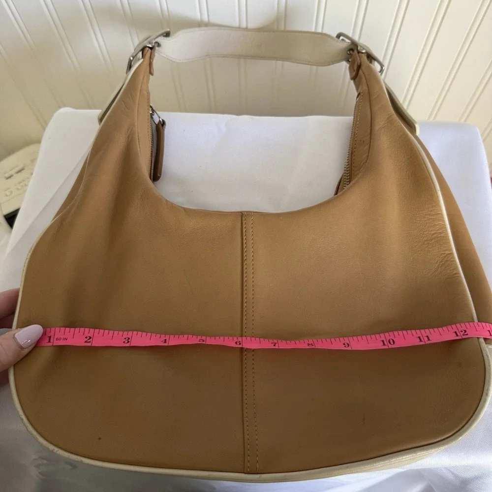 Vintage Coach Ergo Hobo Tan Beige Y2K Slouchy Shoulder Bag Crescent Purse 9591